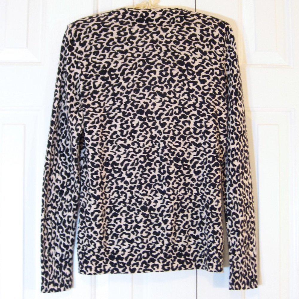 J. Crew | 'Caryn' Animal Printed Cotton Cardigan - Picture 6 of 9
